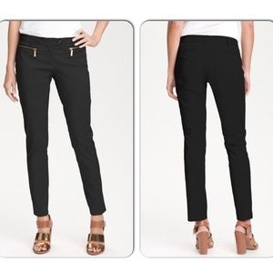 MICHAEL KORS Black Zip Pocket Detail Slim Fit Ankle Cotton Twill Pants Size 8